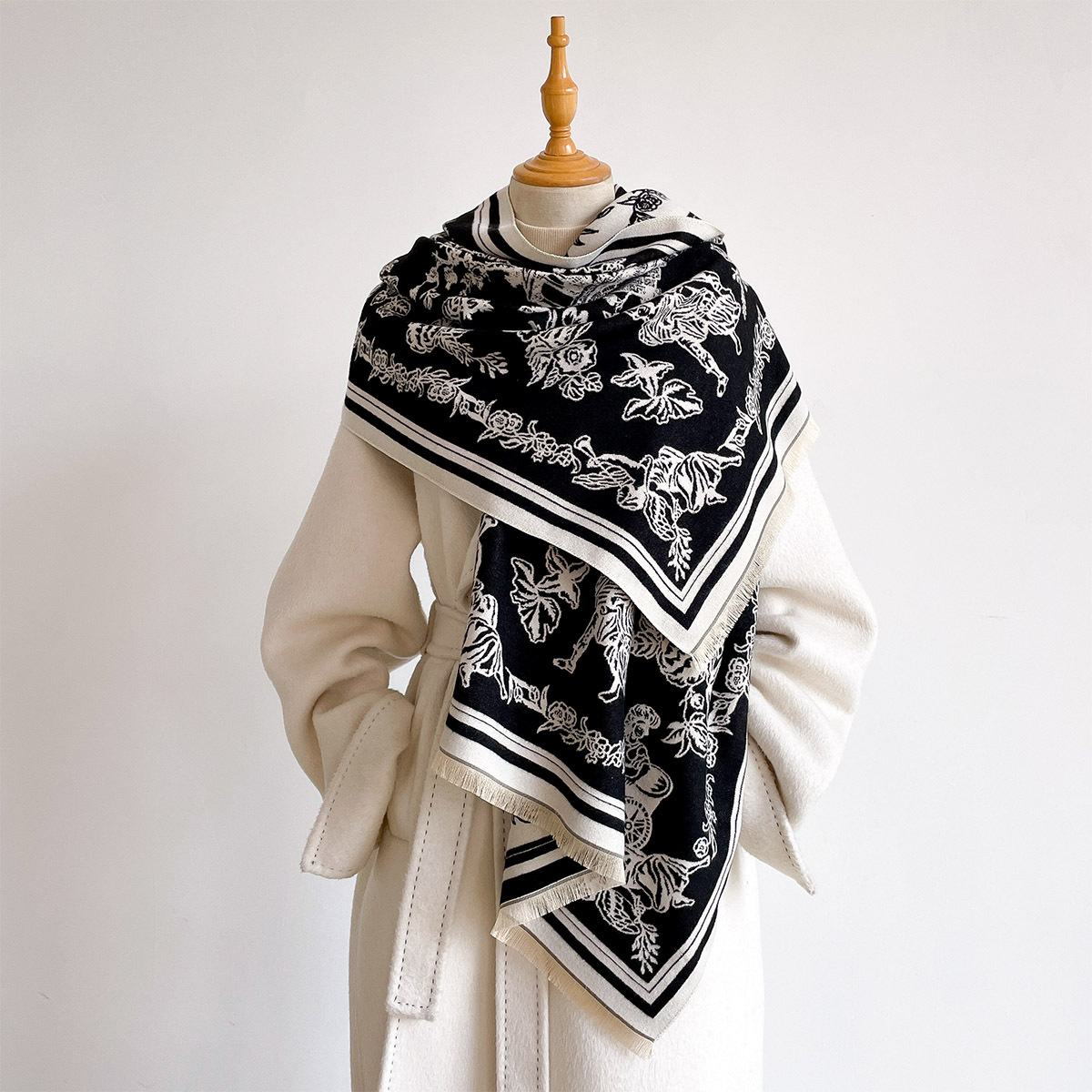 Cashmere Pashmina Wrap - Syal Wanita Hijab Pashmina Bandana Selendang