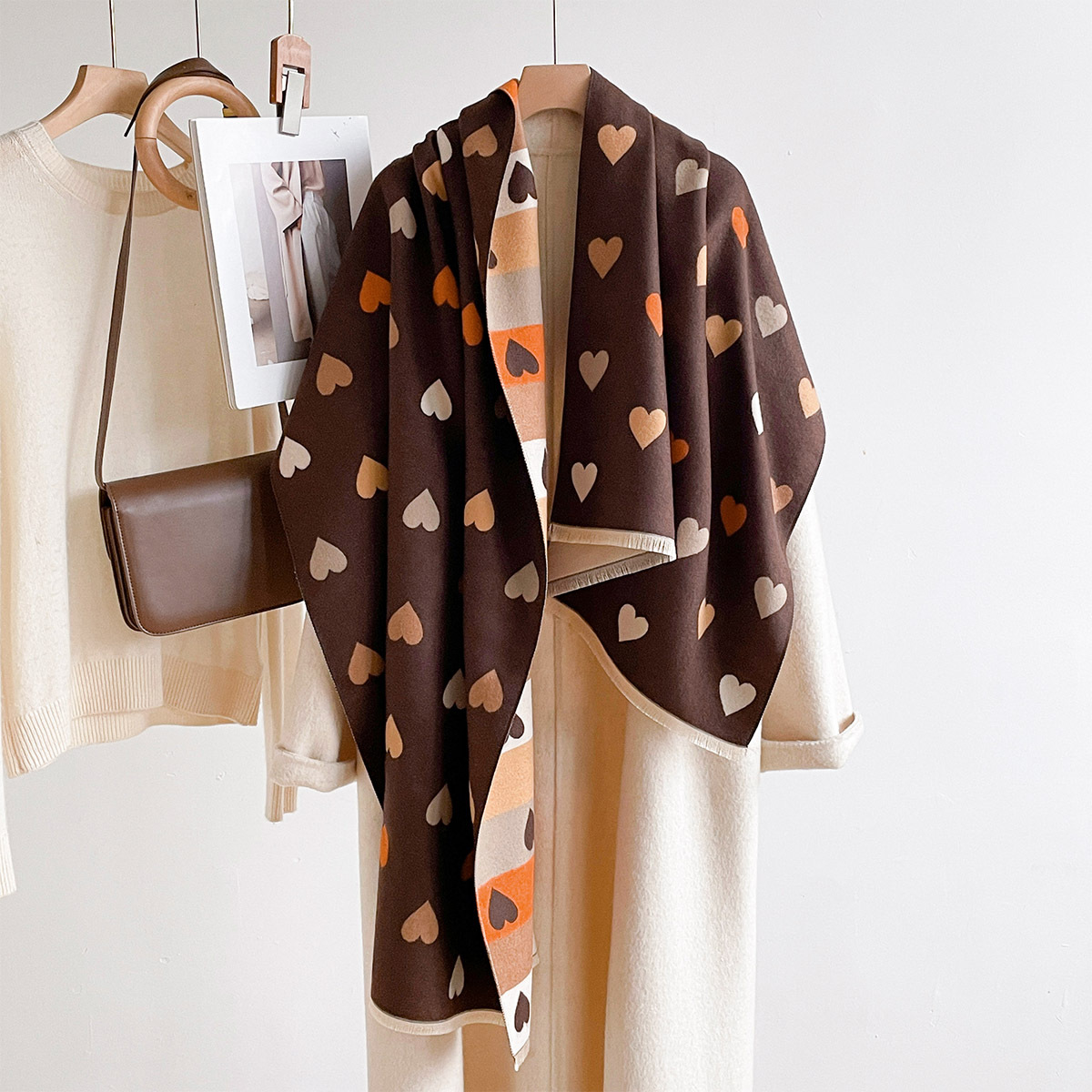 Cashmere Pashmina Wrap - Syal hangat imitasi kasmir wanita dengan