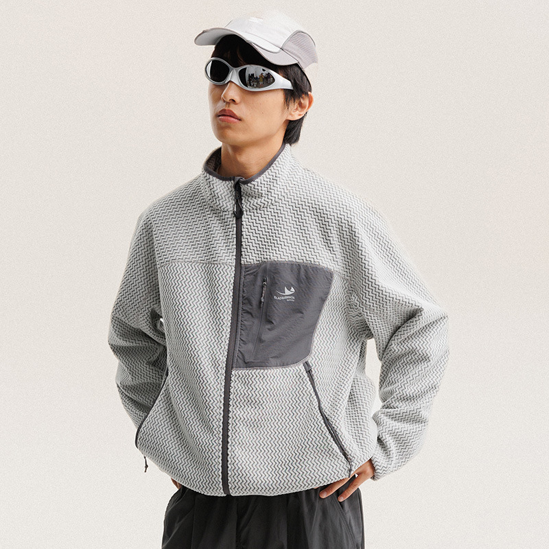Wool Coat Peacoat - Jaket Bulu Polar Bergaris Bergelombang Musim