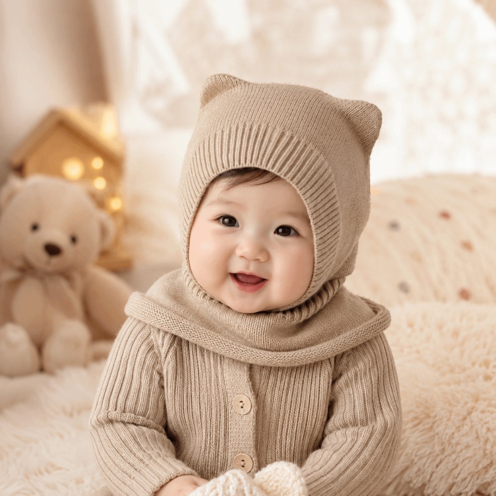Topi Balaclava Bayi Berbahan W - Knit Beanie Hat Warm ulasan dan harga