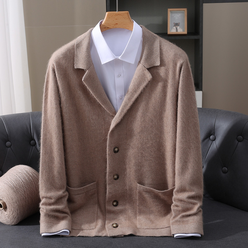 Kardigan Wol Mink Baru Pria, M - Wool Coat Peacoat ulasan dan harga