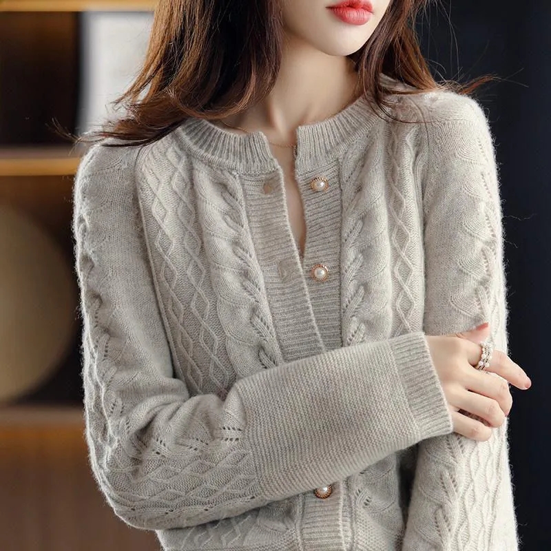 Jaket Kardigan Rajut Vintage W - Wool Coat Peacoat ulasan dan harga