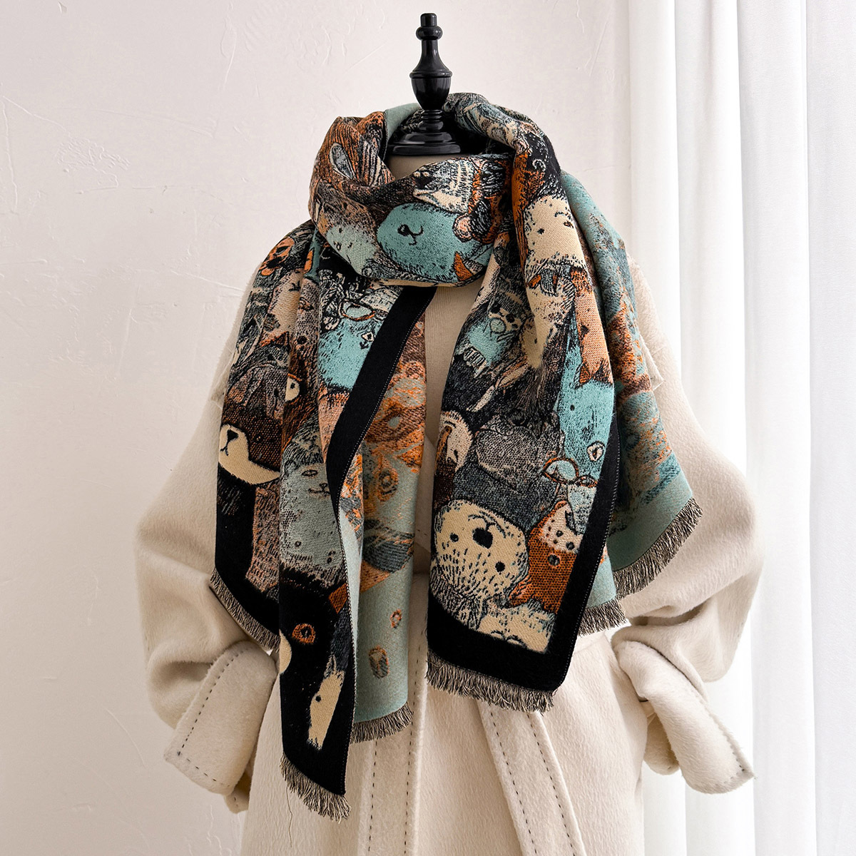 Syal Berumbai Imitasi Kasmir u - Cashmere Pashmina Wrap ulasan dan harga