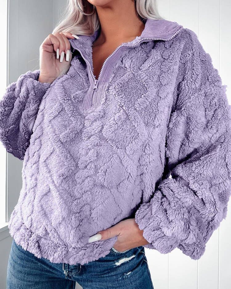 Sweater Wanita Berbahan Sherpa - Sherpa Hoodie Fleece ulasan dan harga