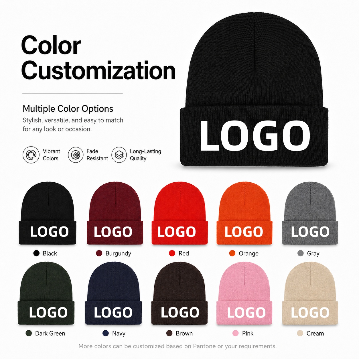 Topi Beanie Rajut dengan Logo  - Knit Beanie Hat Warm ulasan dan harga