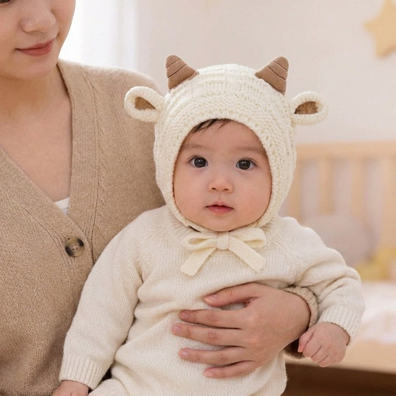 Topi Rajut Bayi Musim Dingin 4 - Knit Beanie Hat Warm ulasan dan harga