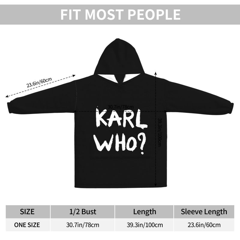 Karl Who Slogan Black Wearable - Sherpa Hoodie Fleece ulasan dan harga
